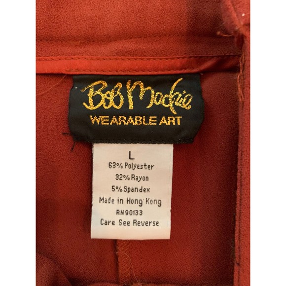 Vintage Bob Mackie Burnt Orange Suit, Blazer Pants 2 Gold Sparkle Shells Size L - Picture 5 of 11